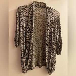 Libian Womens Lightweight Cardigan Sweater S Small Leopard Print Brown & Black